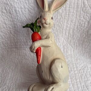 Charming White Rabbit Figurine with Carrot